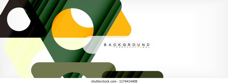 Geometric background, circles and triangles shapes banner. Vector illustration for business brochure or flyer, presentation and web design layout