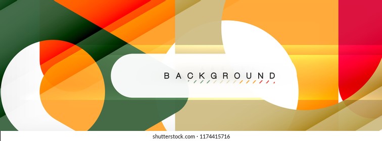Geometric background, circles and triangles shapes banner. Vector illustration for business brochure or flyer, presentation and web design layout