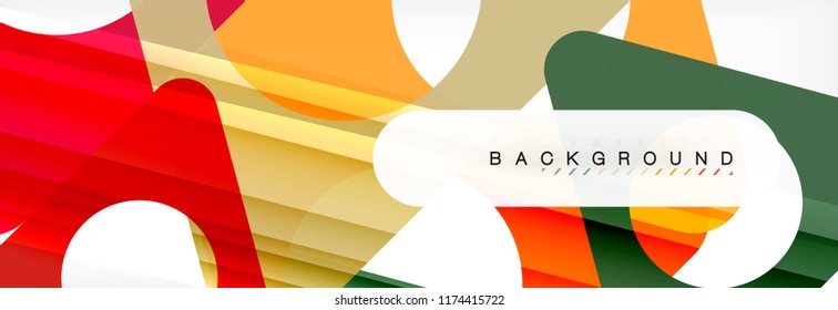 Geometric background, circles and triangles shapes banner. Vector illustration for business brochure or flyer, presentation and web design layout