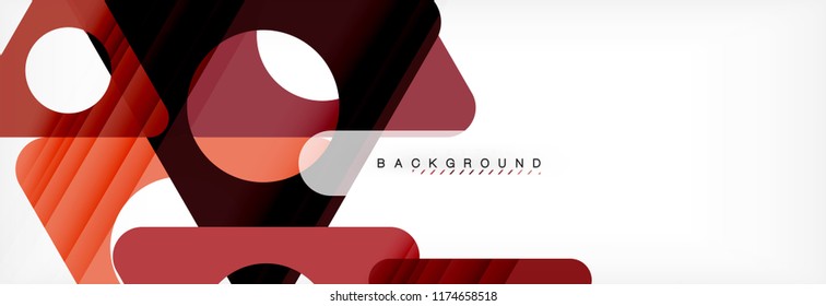 Geometric background, circles and triangles shapes banner. Vector illustration for business brochure or flyer, presentation and web design layout