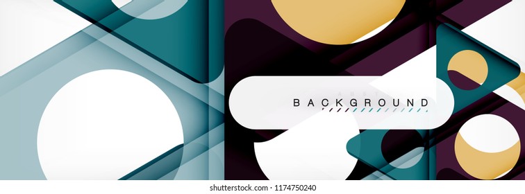 Geometric background, circles and triangles shapes banner. Vector illustration for business brochure or flyer, presentation and web design layout