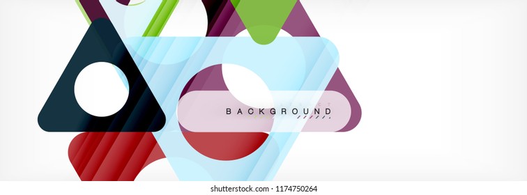 Geometric background, circles and triangles shapes banner. Vector illustration for business brochure or flyer, presentation and web design layout