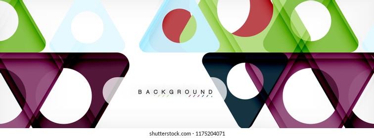 Geometric background, circles and triangles shapes banner. Vector illustration for business brochure or flyer, presentation and web design layout