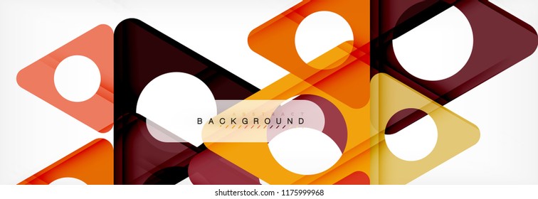 Geometric background, circles and triangles shapes banner. Vector illustration for business brochure or flyer, presentation and web design layout