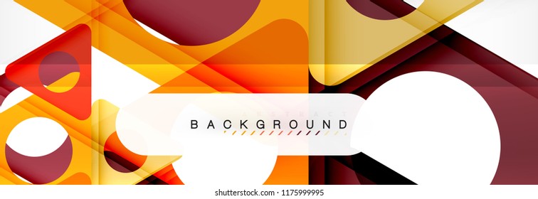 Geometric background, circles and triangles shapes banner. Vector illustration for business brochure or flyer, presentation and web design layout