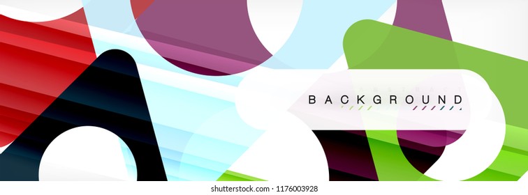 Geometric background, circles and triangles shapes banner. Vector illustration for business brochure or flyer, presentation and web design layout