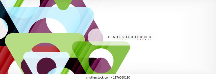 Geometric background, circles and triangles shapes banner. Vector illustration for business brochure or flyer, presentation and web design layout