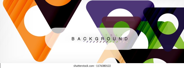 Geometric background, circles and triangles shapes banner. Vector illustration for business brochure or flyer, presentation and web design layout