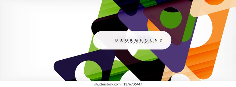 Geometric background, circles and triangles shapes banner. Vector illustration for business brochure or flyer, presentation and web design layout