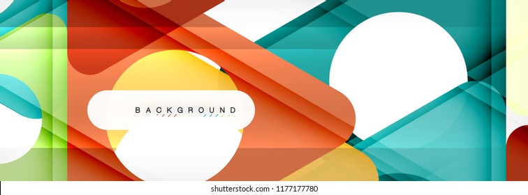 Geometric background, circles and triangles shapes banner. Vector illustration for business brochure or flyer, presentation and web design layout