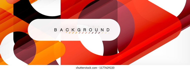 Geometric background, circles and triangles shapes banner. Vector illustration for business brochure or flyer, presentation and web design layout