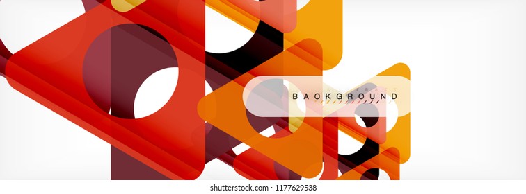 Geometric background, circles and triangles shapes banner. Vector illustration for business brochure or flyer, presentation and web design layout