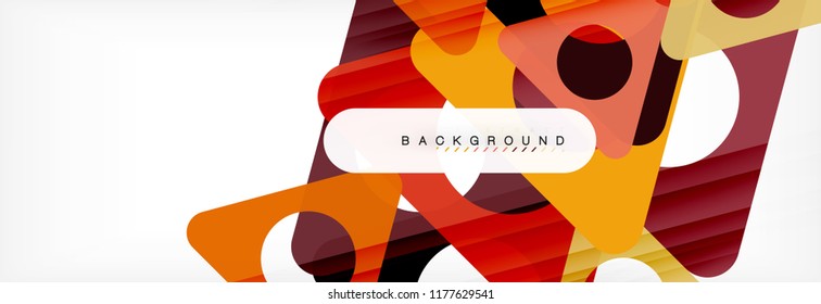 Geometric background, circles and triangles shapes banner. Vector illustration for business brochure or flyer, presentation and web design layout