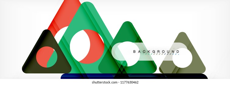 Geometric background, circles and triangles shapes banner. Vector illustration for business brochure or flyer, presentation and web design layout