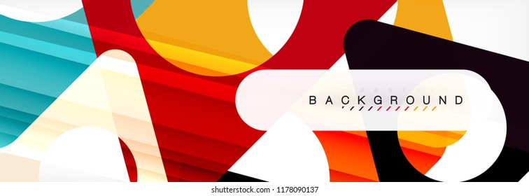 Geometric background, circles and triangles shapes banner. Vector illustration for business brochure or flyer, presentation and web design layout