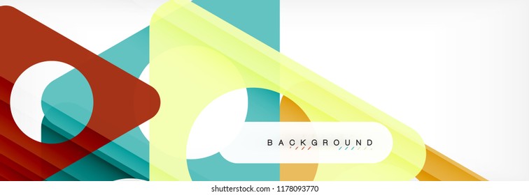 Geometric background, circles and triangles shapes banner. Vector illustration for business brochure or flyer, presentation and web design layout