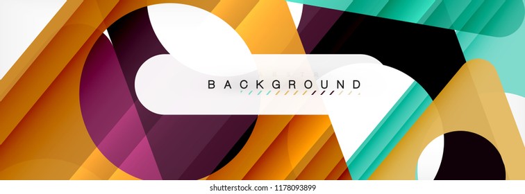 Geometric background, circles and triangles shapes banner. Vector illustration for business brochure or flyer, presentation and web design layout