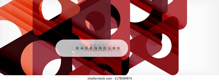 Geometrischer Hintergrund, Kreise und Dreiecke formen Banner. Vektorgrafik für Geschäftsbroschüre oder Flyer, Präsentation und Webdesign-Layout