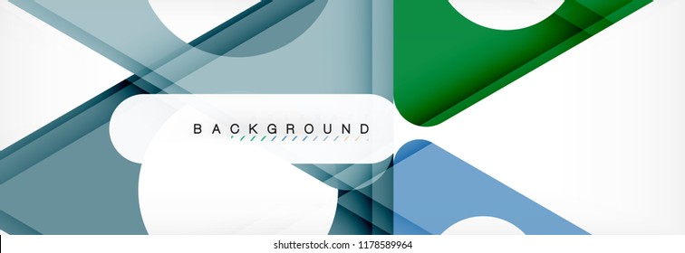 Geometric background, circles and triangles shapes banner. Vector illustration for business brochure or flyer, presentation and web design layout
