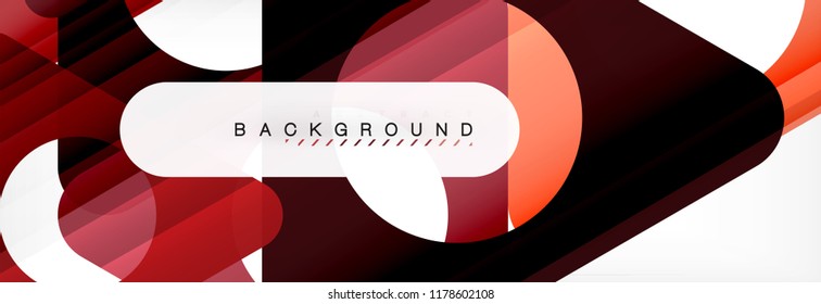 Geometric background, circles and triangles shapes banner. Vector illustration for business brochure or flyer, presentation and web design layout