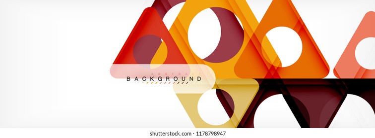 Geometric background, circles and triangles shapes banner. Vector illustration for business brochure or flyer, presentation and web design layout