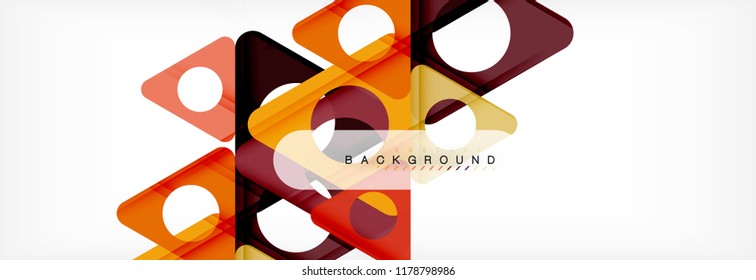 Geometric background, circles and triangles shapes banner. Vector illustration for business brochure or flyer, presentation and web design layout