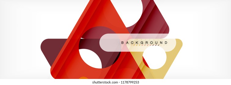 Geometric background, circles and triangles shapes banner. Vector illustration for business brochure or flyer, presentation and web design layout