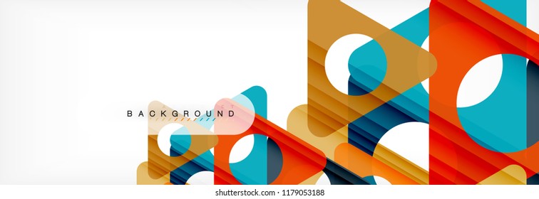 Geometric background, circles and triangles shapes banner. Vector illustration for business brochure or flyer, presentation and web design layout