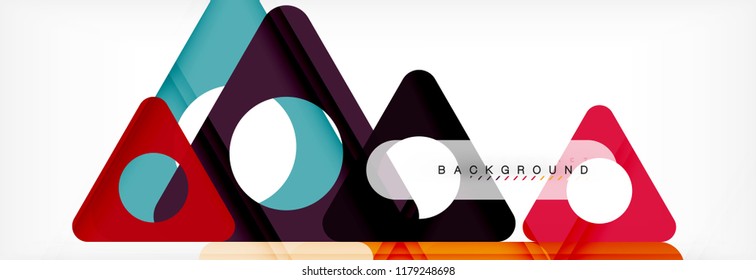Geometric background, circles and triangles shapes banner. Vector illustration for business brochure or flyer, presentation and web design layout
