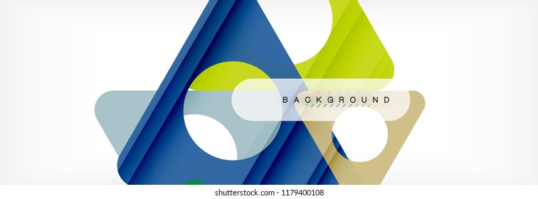 Geometric background, circles and triangles shapes banner. Vector illustration for business brochure or flyer, presentation and web design layout
