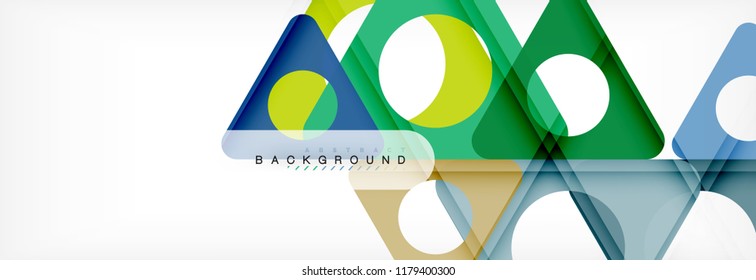 Geometric background, circles and triangles shapes banner. Vector illustration for business brochure or flyer, presentation and web design layout