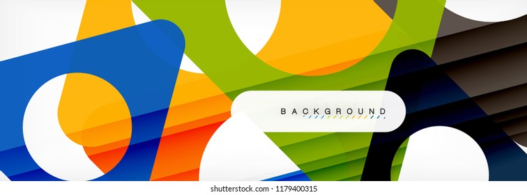 Geometric background, circles and triangles shapes banner. Vector illustration for business brochure or flyer, presentation and web design layout