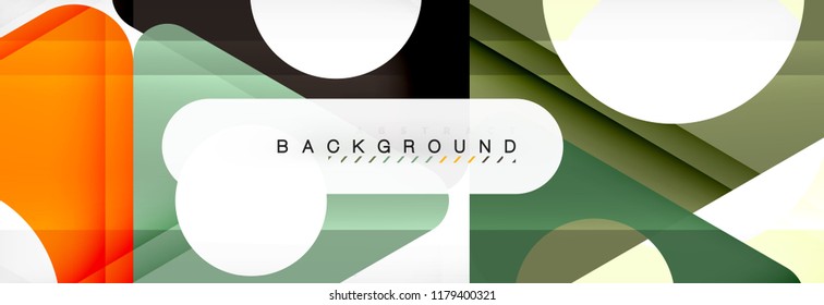 Geometric background, circles and triangles shapes banner. Vector illustration for business brochure or flyer, presentation and web design layout