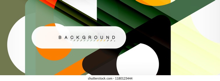 Geometric background, circles and triangles shapes banner. Vector illustration for business brochure or flyer, presentation and web design layout
