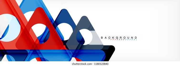 Geometric background, circles and triangles shapes banner. Vector illustration for business brochure or flyer, presentation and web design layout