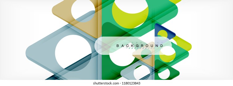 Geometric background, circles and triangles shapes banner. Vector illustration for business brochure or flyer, presentation and web design layout