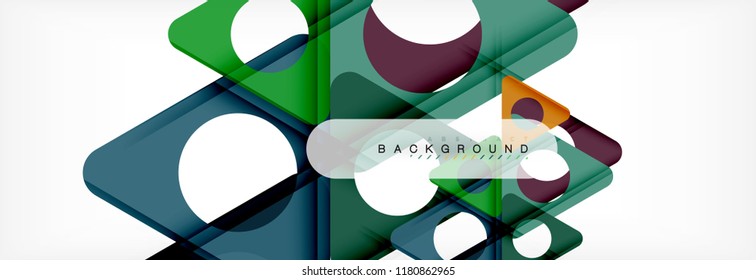 Geometric background, circles and triangles shapes banner. Vector illustration for business brochure or flyer, presentation and web design layout