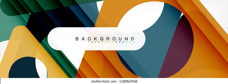 Geometric background, circles and triangles shapes banner. Vector illustration for business brochure or flyer, presentation and web design layout