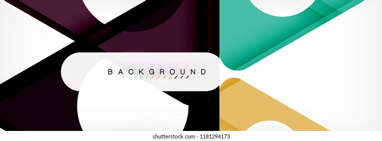 Geometric background, circles and triangles shapes banner. Vector illustration for business brochure or flyer, presentation and web design layout