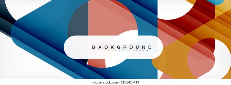 Geometrischer Hintergrund, Kreise und Dreiecke formen Banner. Vektorgrafik für Geschäftsbroschüre oder Flyer, Präsentation und Webdesign-Layout