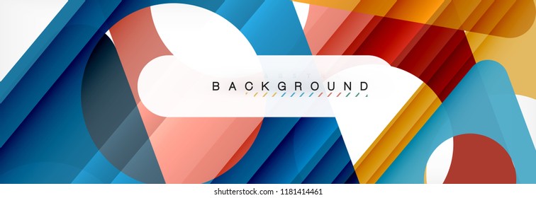 Geometric background, circles and triangles shapes banner. Vector illustration for business brochure or flyer, presentation and web design layout