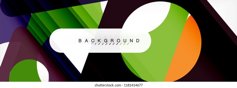 Geometric background, circles and triangles shapes banner. Vector illustration for business brochure or flyer, presentation and web design layout