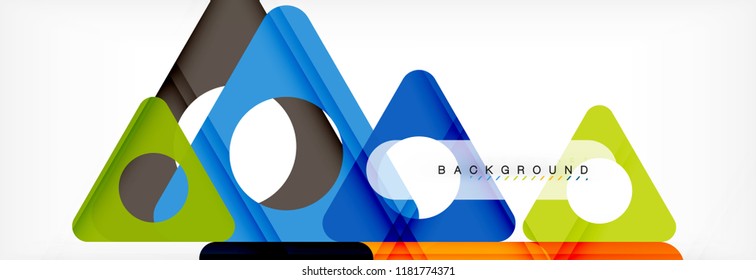 Geometric background, circles and triangles shapes banner. Vector illustration for business brochure or flyer, presentation and web design layout