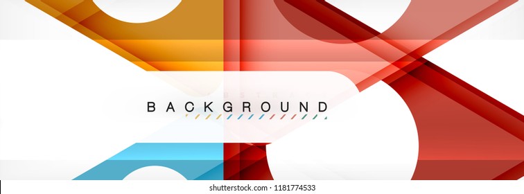 Geometrischer Hintergrund, Kreise und Dreiecke formen Banner. Vektorgrafik für Geschäftsbroschüre oder Flyer, Präsentation und Webdesign-Layout