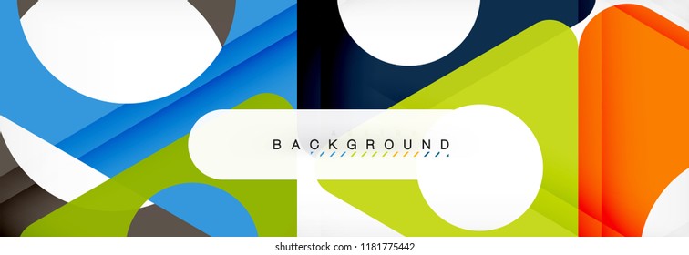 Geometric background, circles and triangles shapes banner. Vector illustration for business brochure or flyer, presentation and web design layout
