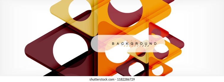 Geometric background, circles and triangles shapes banner. Vector illustration for business brochure or flyer, presentation and web design layout