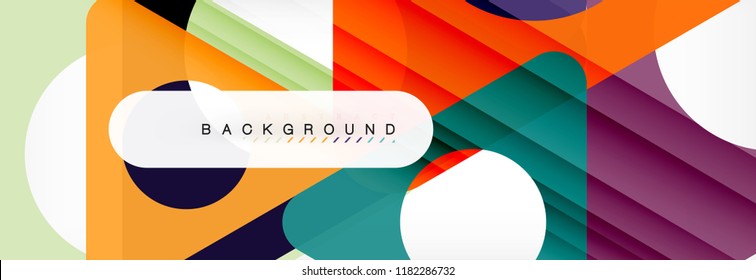Geometric background, circles and triangles shapes banner. Vector illustration for business brochure or flyer, presentation and web design layout