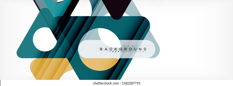 Geometric background, circles and triangles shapes banner. Vector illustration for business brochure or flyer, presentation and web design layout