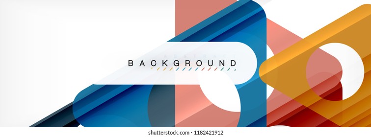 Geometric background, circles and triangles shapes banner. Vector illustration for business brochure or flyer, presentation and web design layout