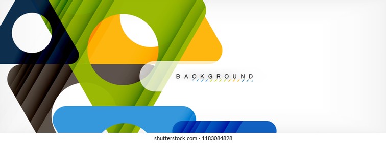 Geometric background, circles and triangles shapes banner. Vector illustration for business brochure or flyer, presentation and web design layout